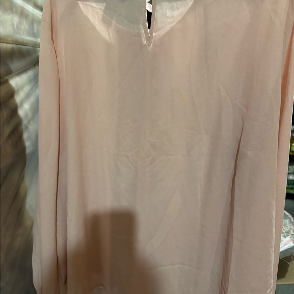 Liz Claiborne Tan and Cream Blouse